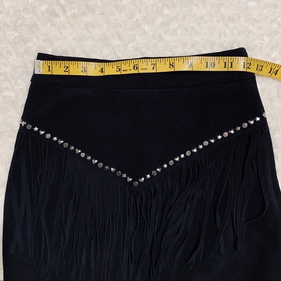 Maje 100% Leather, Fringed Skirt sz 34 (FR) US 2 - Picture 6 of 8